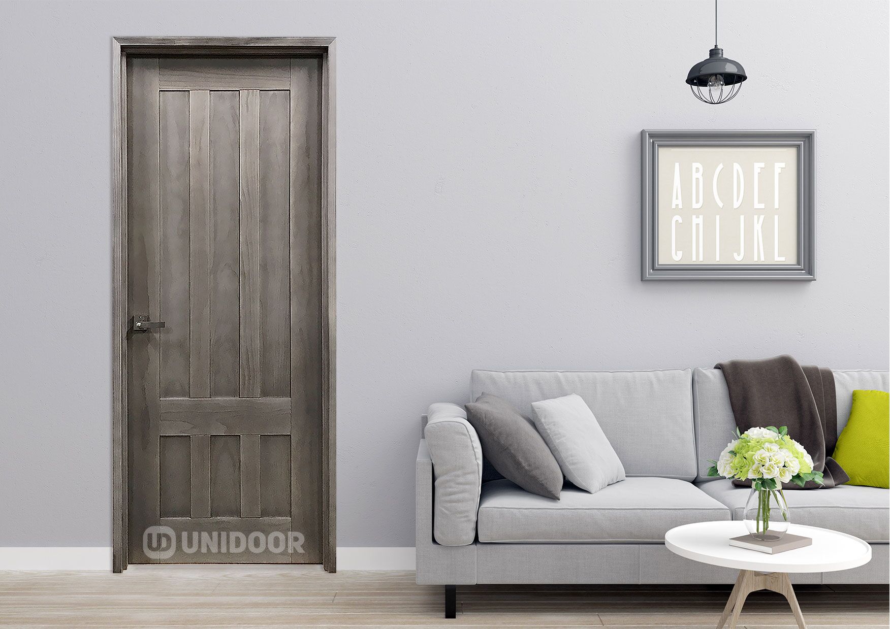 UNIDOOR-室內門-UD-SS-PRSWD01-Grey-wall-living-room-door