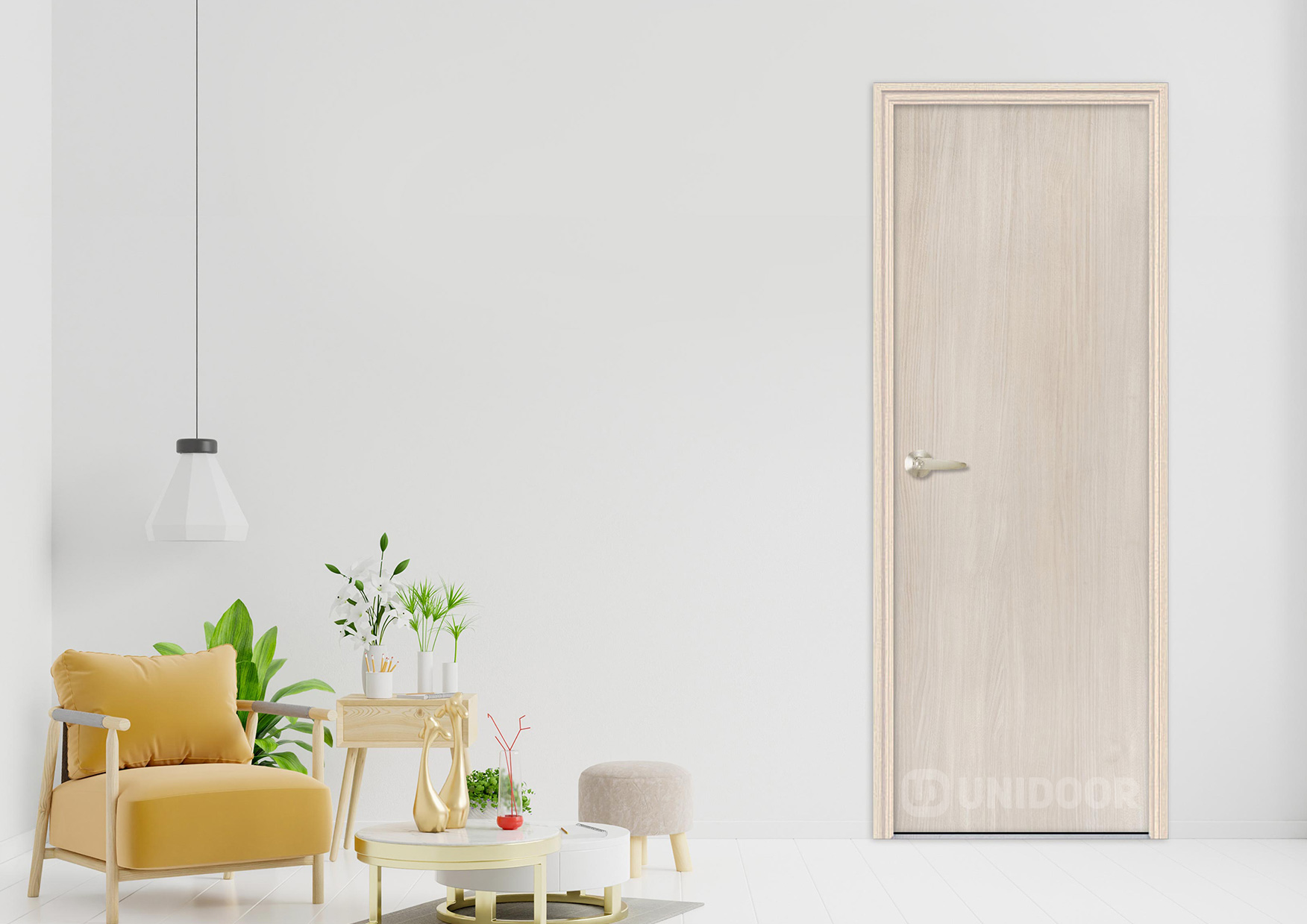 UNIDOOR-室內門-優絲門-浴廁門-GT-U501-interior-white-wall-living-room-door