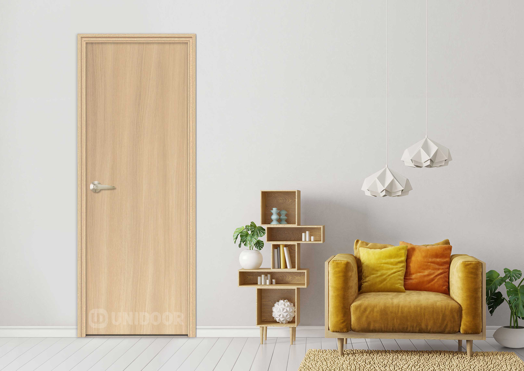 UNIDOOR-室內門-優絲門-浴廁門-GT-U502-interior-white-wall-living-room-door
